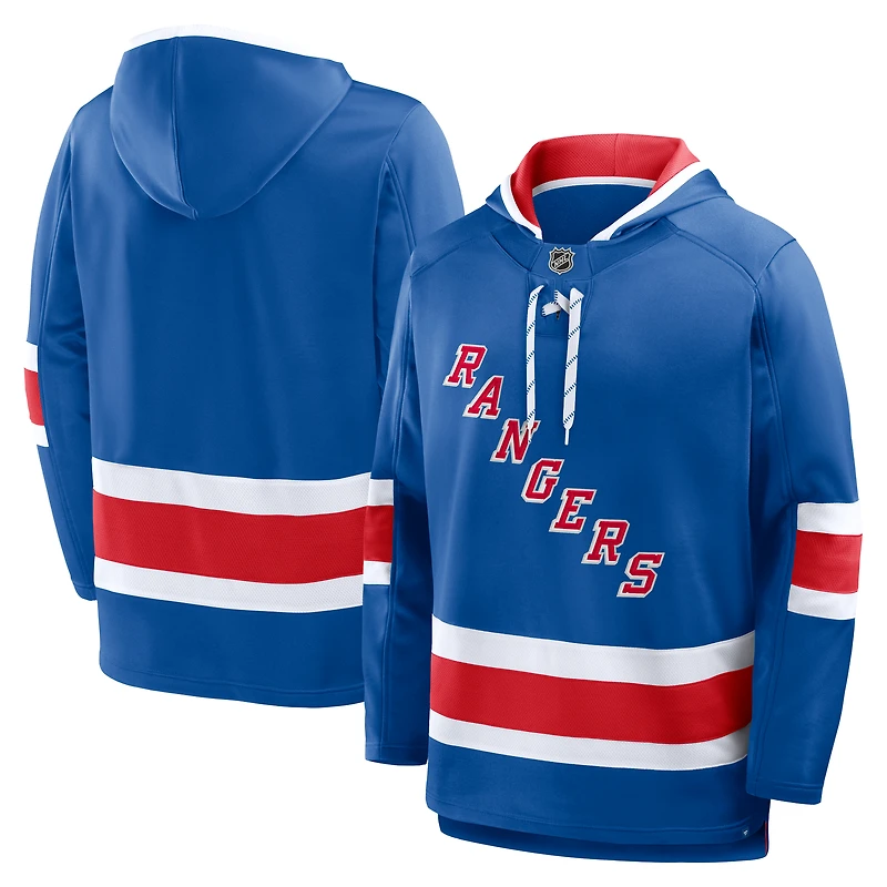 Men's Fanatics Blue New York Rangers Prime Time Fleece Hoodie