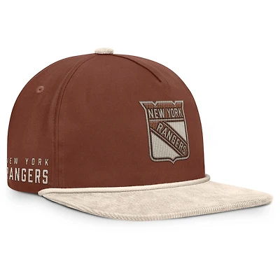 Men's Fanatics Brown/Cream New York Rangers Reminisce Vintage Adjustable Hat