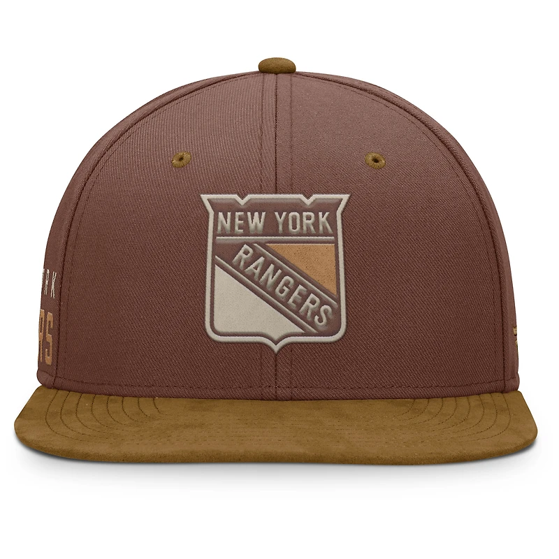 Men's Fanatics Brown New York Rangers Fall Leaves Acreage Snapback Hat