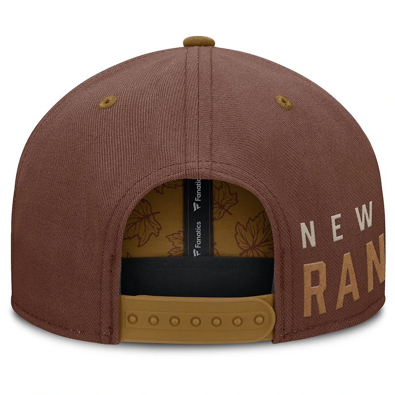 Men's Fanatics Brown New York Rangers Fall Leaves Acreage Snapback Hat