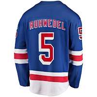 Fanatics pour hommes Chad Ruhwedel bleu New York Rangers Domicile Premier Breakaway Player - Maillot