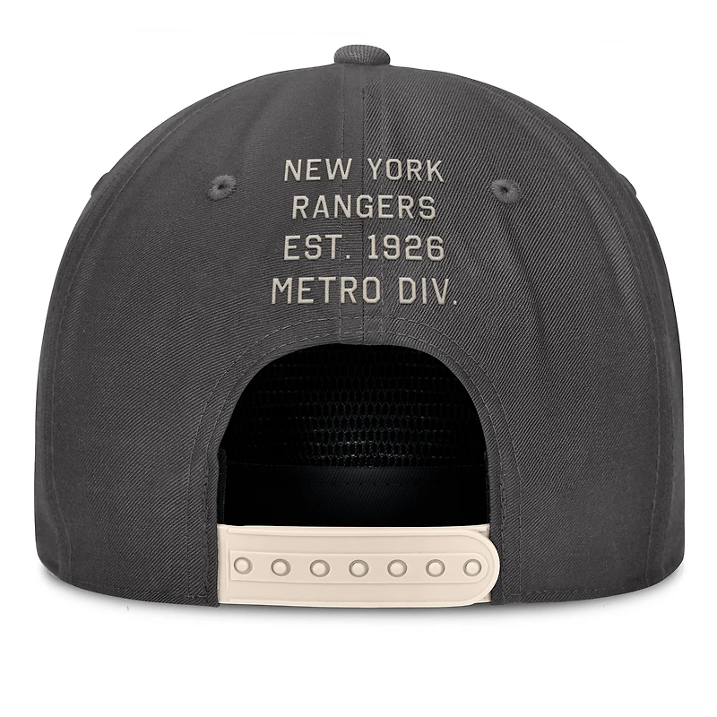Men's Fanatics Charcoal New York Rangers Closer Adjustable Hat
