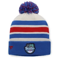 Men's Fanatics Cream/Blue New York Rangers 2026 NHL Winter Classic Cuffed Pom Knit Hat