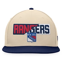 Casquette Snapback Goalaso New York Rangers Fanatics crème/bleu marine pour hommes