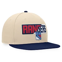 Men's Fanatics Cream/Navy New York Rangers Goalaso Snapback Hat
