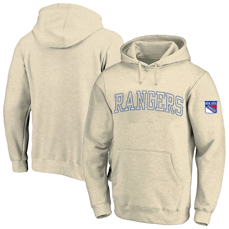 Sweat à capuche Fanatics Cream New York Rangers pour homme, grandes tailles.