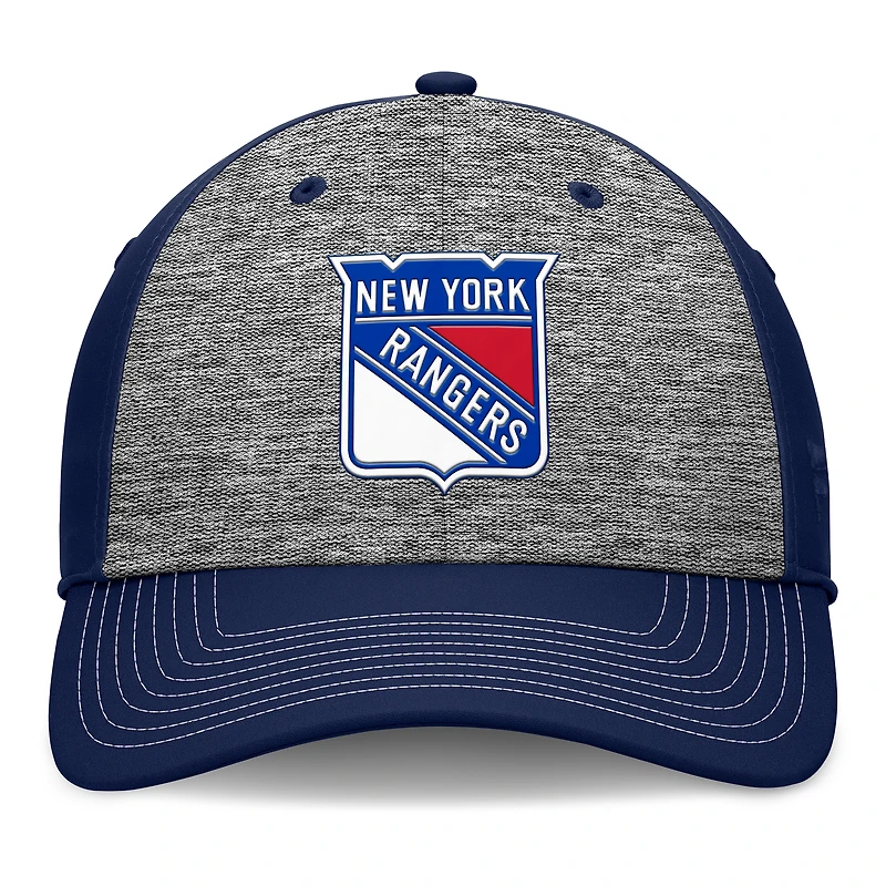 Casquette Fanatics pour homme gris/bleu marine New York Rangers Fundamental Top Shelf 2-Tone Flex