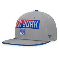 Men's Fanatics Gray New York Rangers Fundamentals Duo Split Logo Snapback Hat
