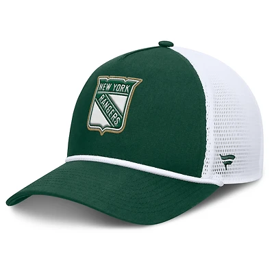 Casquette ajustable Fanatics verte et blanche New York Rangers Bermuda A-Frame pour homme