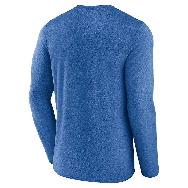 T-shirt à manches longues de transition Fanatics Heather Blue pour hommes des Rangers New York