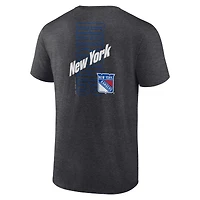 Men's Fanatics Heather Charcoal New York Rangers Backbone T-Shirt