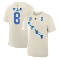 T-shirt authentique Fanatics J.T. Miller beige New York Rangers 2026 NHL Winter Classic pour homme, avec nom et numéro superposés