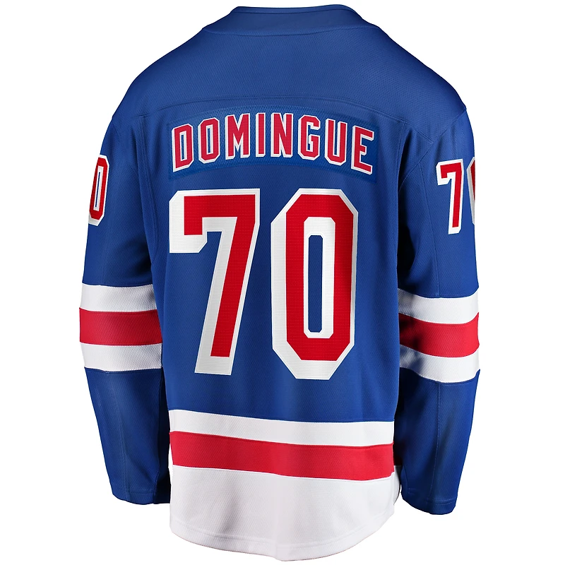 Maillot Fanatics Louis Domingue bleu New York Rangers Home Breakaway pour hommes