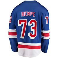 Maillot Breakaway à domicile des Rangers de New York Fanatics Matt Rempe bleu pour hommes