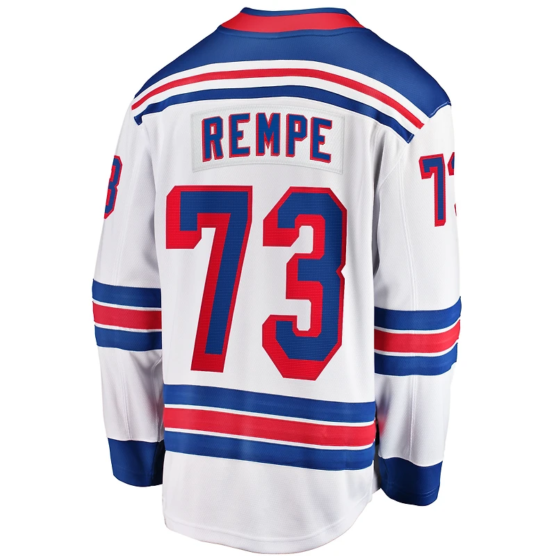 Fanatics pour hommes Matt Rempe blanc New York Rangers Away Premier Breakaway Player - Maillot