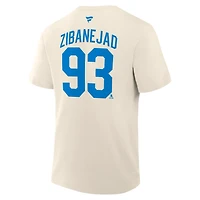Men's Fanatics Mika Zibanejad Beige New York Rangers 2026 NHL Winter Classic Authentic Stack Name & Number T-Shirt