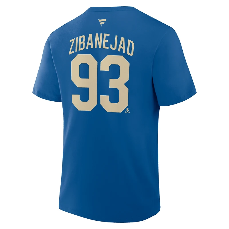 Men's Fanatics Mika Zibanejad Blue New York Rangers Authentic Stack Name & Number T-Shirt