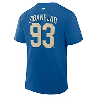 Men's Fanatics Mika Zibanejad Blue New York Rangers Authentic Stack Name & Number T-Shirt