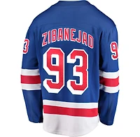 Maillot de joueur échappé premier des Rangers New York Fanatics Mika Zibanejad bleu pour hommes