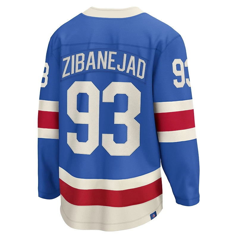 Men's Fanatics Mika Zibanejad Blue New York Rangers Centennial Breakaway Jersey