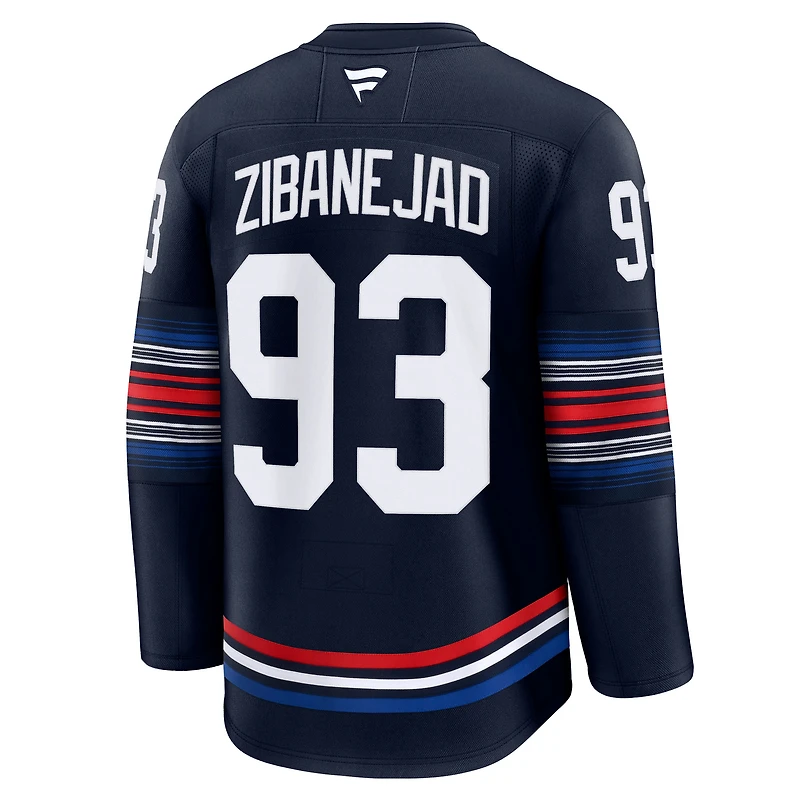 Maillot Fanatics pour homme Mika Zibanejad bleu marine New York Rangers Alternate Premium
