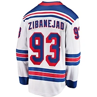 Fanatics pour hommes Mika Zibanejad Blanc New York Rangers Away Premier Breakaway Player Maillot
