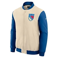 Men's Fanatics Natural New York Rangers 2026 NHL Winter Classic Authentic Pro Full-Zip Bomber Jacket