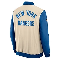 Veste bomber authentique professionnelle zippée Fanatics Natural New York Rangers 2026 NHL Winter Classic pour homme