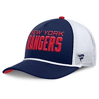 Casquette ajustable en forme de A Authentic Pro Rink des Rangers de New York pour homme, bleu marine et blanc