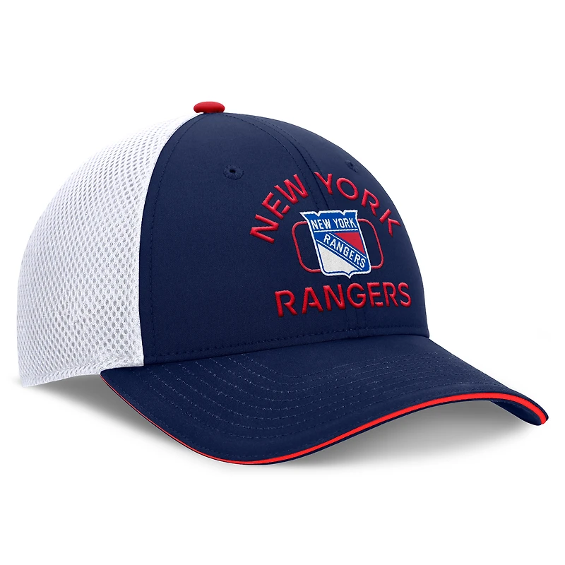 Men's Fanatics Navy/White New York Rangers Authentic Pro Rink Adjustable Trucker Hat