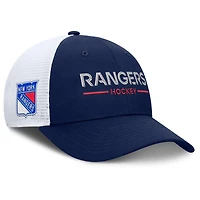 Men's Fanatics Navy/White New York Rangers Authentic Pro Rink Lockup Adjustable Trucker Hat