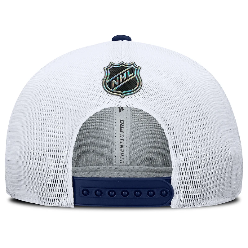 Men's Fanatics Navy/White New York Rangers Authentic Pro Rink Lockup Adjustable Trucker Hat