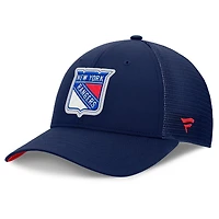 Casquette ajustable Fanatics Navy New York Rangers Authentic Pro Home Ice Trucker pour homme