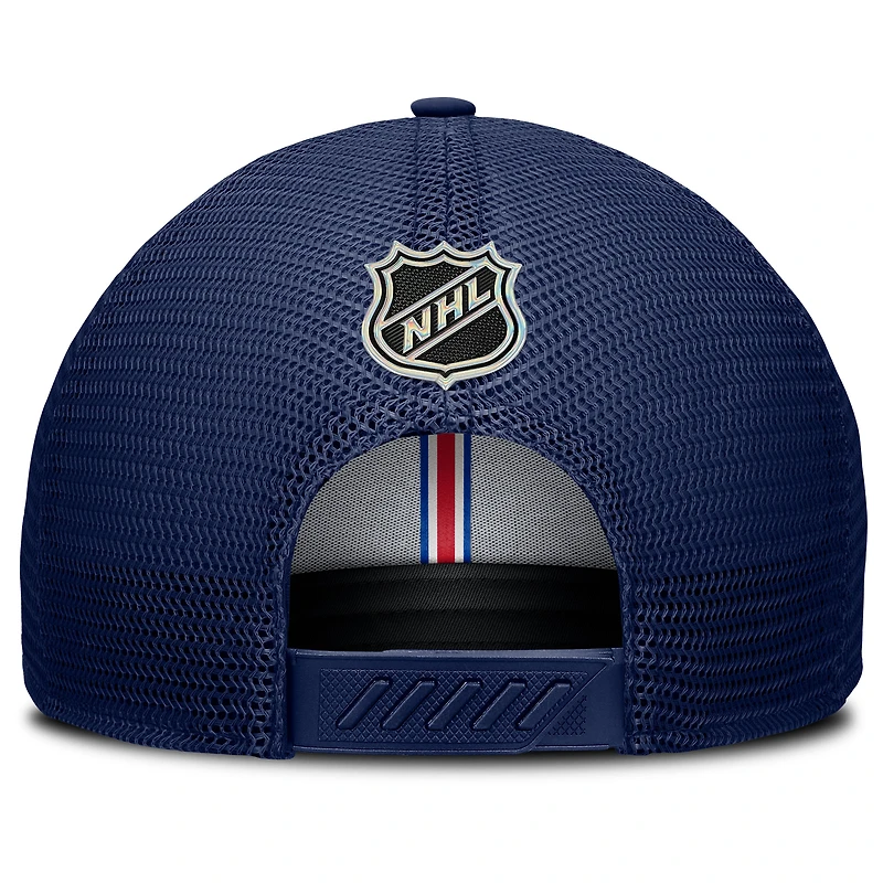 Casquette ajustable Fanatics Navy New York Rangers Authentic Pro Home Ice Trucker pour homme