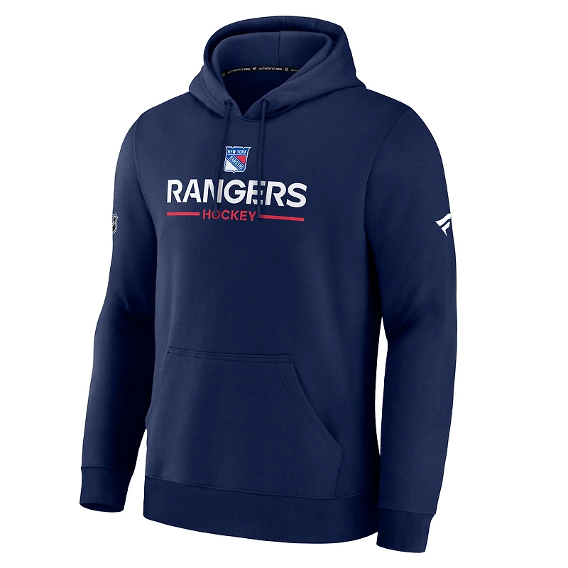 Men's Fanatics Navy New York Rangers Authentic Pro Primary Hoodie