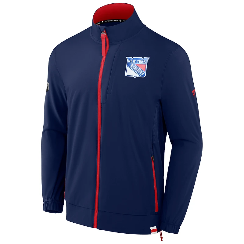 Men's Fanatics  Navy New York Rangers Authentic Pro Rink Coaches Full-Zip Jacket