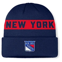 Men's Fanatics Navy New York Rangers Authentic Pro Rink Cuffed Knit Hat