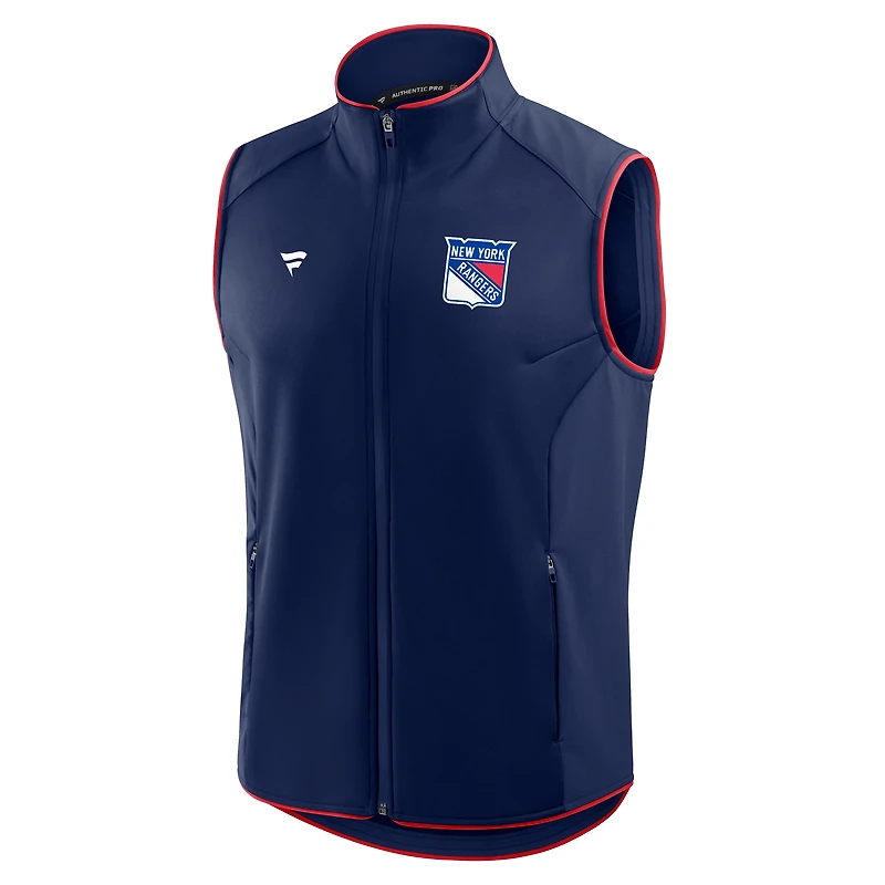 Gilet zippé intégral Authentic Pro Rink des Rangers de New York pour homme, bleu marine