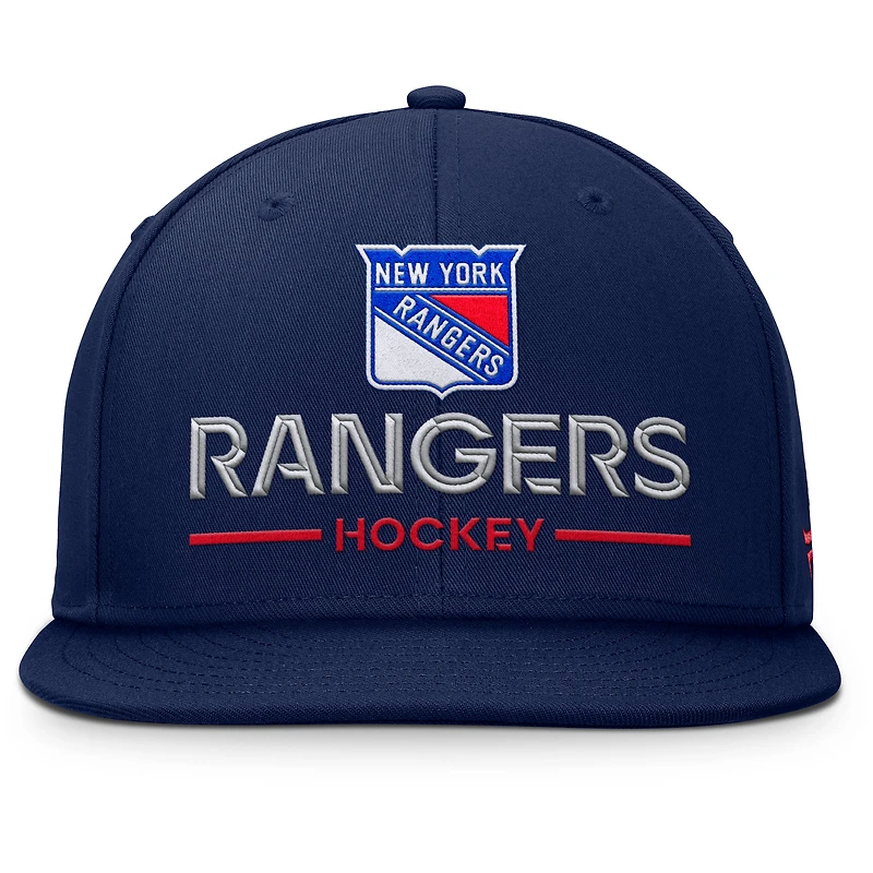 Men's Fanatics Navy New York Rangers Authentic Pro Rink Lockup Snapback Hat