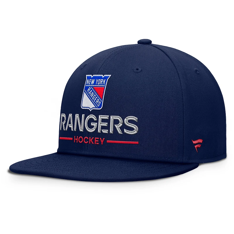 Men's Fanatics Navy New York Rangers Authentic Pro Rink Lockup Snapback Hat