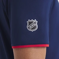 Polo raglan authentique Pro Rink bleu marine Fanatics pour homme des Rangers de New York