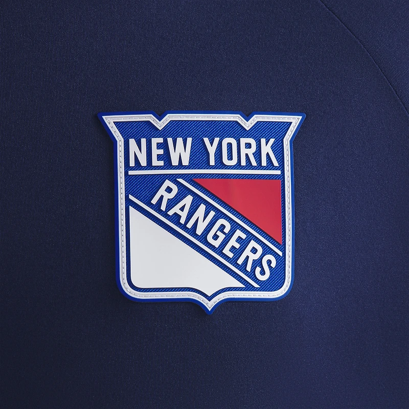 Polo raglan authentique Pro Rink bleu marine Fanatics pour homme des Rangers de New York