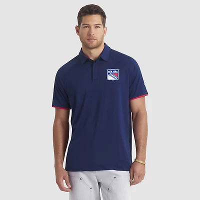 Men's Fanatics Navy New York Rangers Authentic Pro Rink Raglan Polo