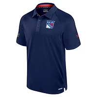 Polo raglan authentique Pro Rink bleu marine Fanatics pour homme des Rangers de New York