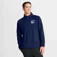 Men's Fanatics Navy New York Rangers Authentic Pro Rink Raglan Quarter-Zip Pullover