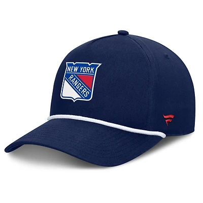 Casquette ajustable en forme de A authentique Pro Rink Roper des Rangers de New York pour homme, bleu marine, Fanatics