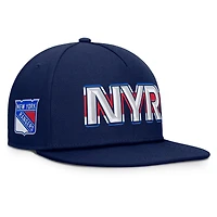 Men's Fanatics Navy New York Rangers Authentic Pro Rink Team Code Snapback Hat