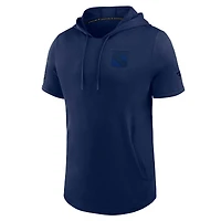 Men's Fanatics Navy New York Rangers Authentic Pro Road Short Sleeve Hoodie