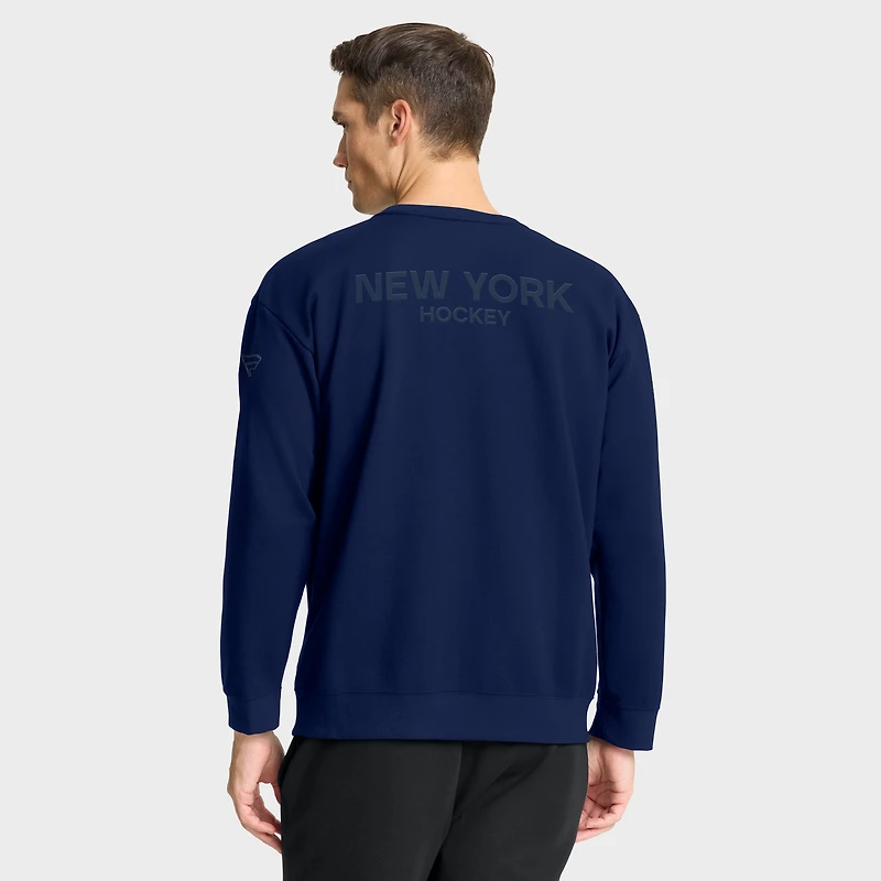Sweat-shirt Fanatics bleu marine authentique Pro Road Tri-Blend des New York Rangers pour homme