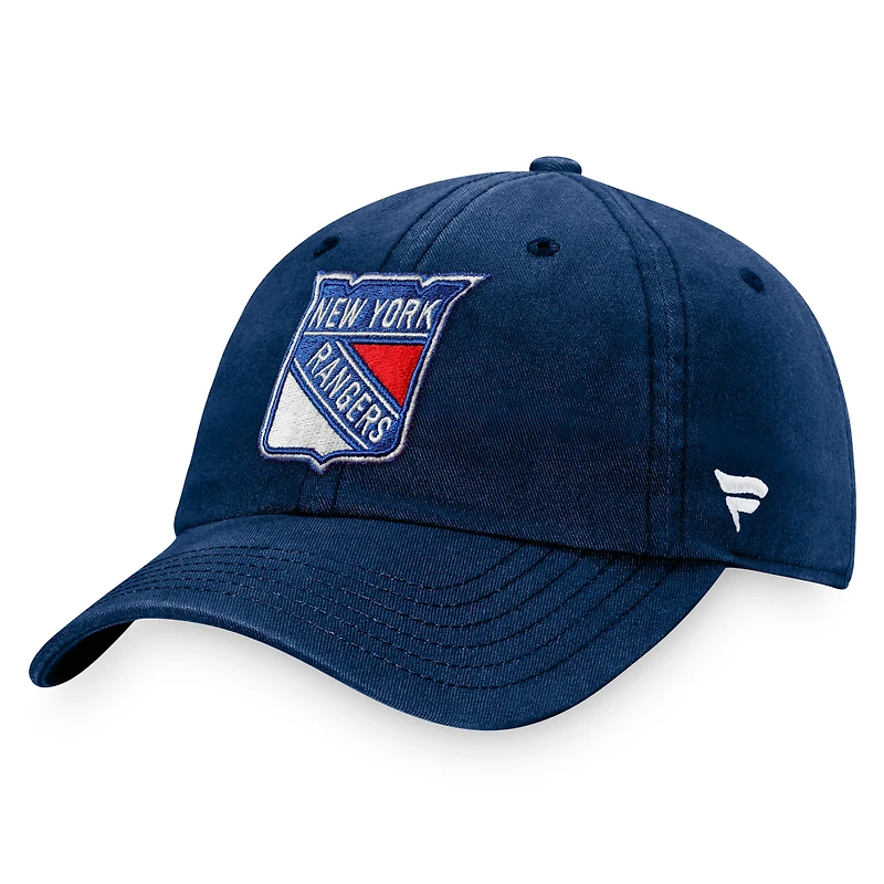 Casquette réglable avec logo principal Fanatics Navy New York Rangers Core pour hommes